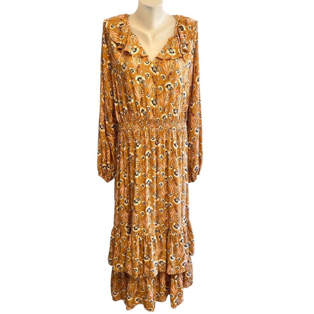 Universal Thread Yellow Ruffle Floral Balloon Lon… - image 2